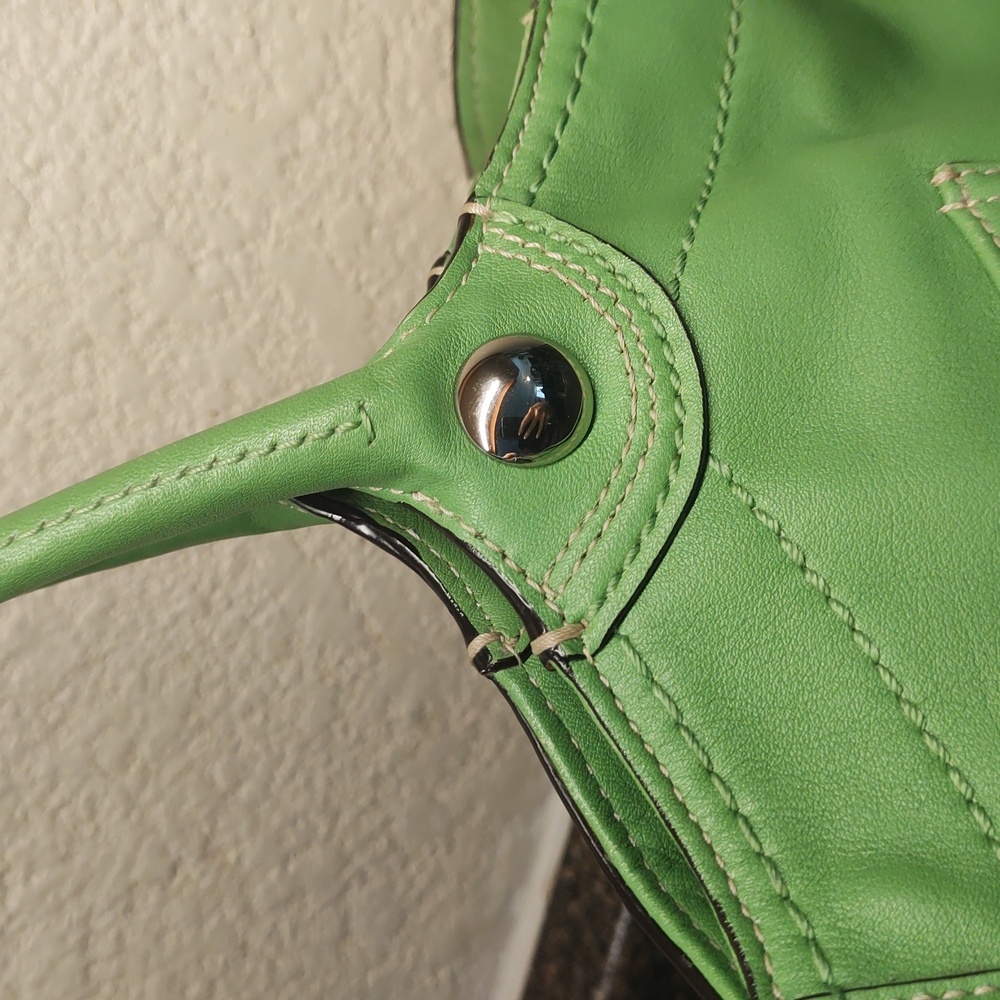 COACH Apple Green Legacy Bleecker Leather Tote Bag F14383 - Picture 12 of 16